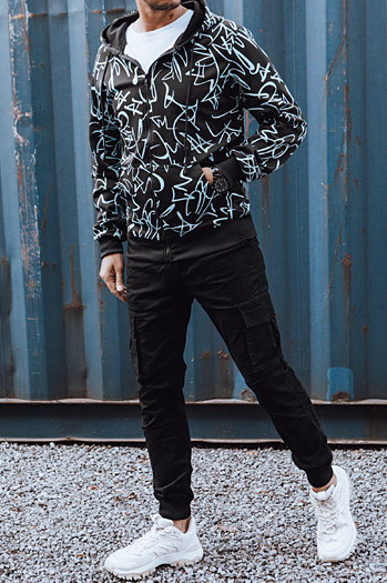 Bluza męska rozpinana z kapturem czarna Dstreet BX5810