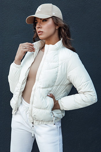 Kurtka damska przejściowa SALECA ecru Dstreet TY4401