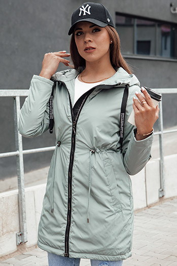 Ženska prehodna jakna parka s kapuco VERCHA zelena Dstreet TY4404