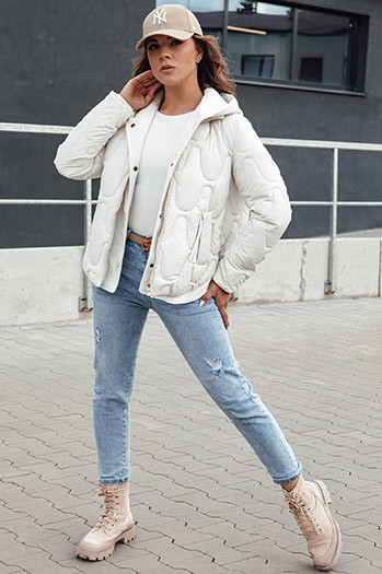 Ženska zimska bunda WINDGLAM bela Dstreet TY4422