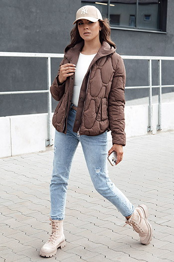 Ženska zimska bunda WINDGLAM coffee Dstreet TY4426