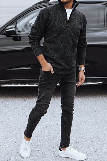 Moški črni pulover Dstreet WX2198
