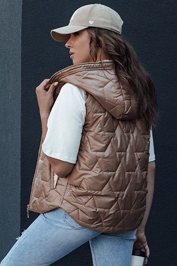 Kamizelka damska pikowana NICOLAS złota Dstreet TY4464