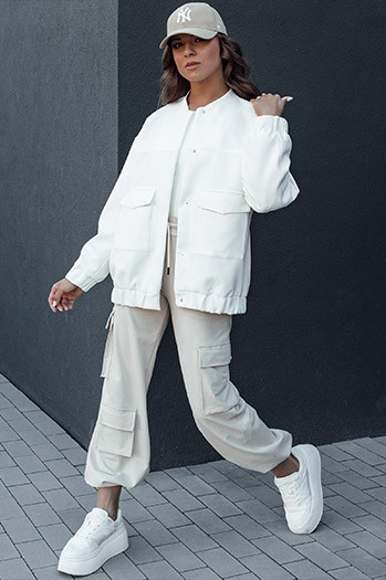 Kurtka przejściowa damska QUESI ecru Dstreet TY4475