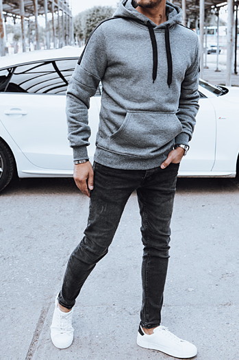 Moška majica s kapuco temno siva Dstreet BX5825