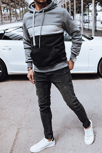 Moška majica s kapuco temno siva Dstreet BX5826