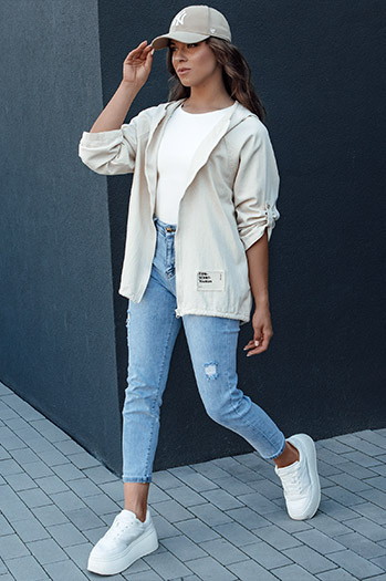 Kurtka przejściowa damska MANDIA jasnobeżowa Dstreet TY4479