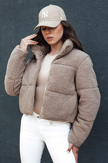 Kurtka damska krótka CELESTIAL kamelowa Dstreet TY4482