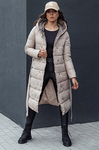 Płaszcz zimowy damski GRACE beżowy Dstreet TY4518