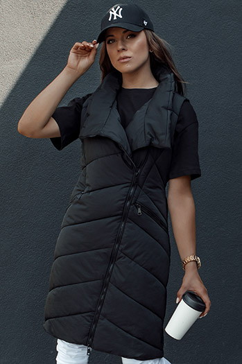 Kamizelka damska pikowana SERKIS czarna Dstreet TY4524