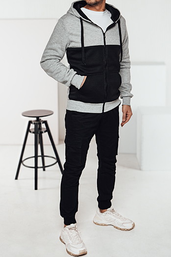 Moška majica s kapuco svetlo siva Dstreet BX5834