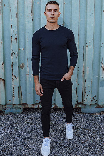 Sweter męski klasyczny granatowy Dstreet WX2214