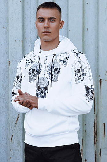 Moška kapuca bela Dstreet BX5840