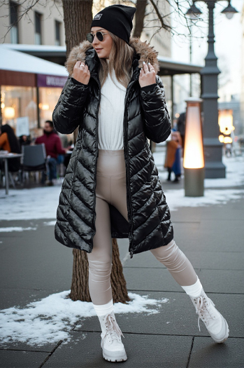 Ženska prešita zimska bunda BELLATRIX black Dstreet TY4581