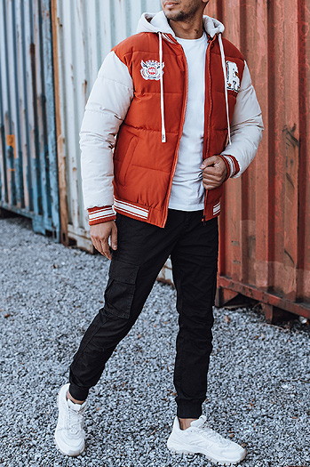 Moška zimska jakna s kapuco rdeča Dstreet TX4877