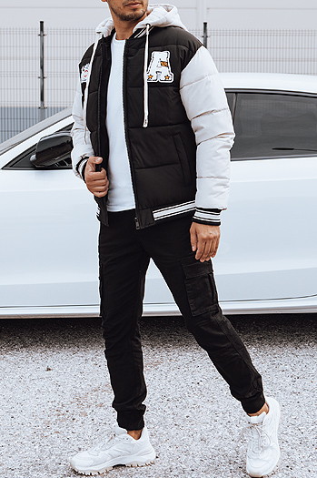 Moška zimska jakna s kapuco črna Dstreet TX4879