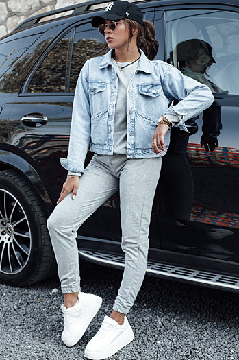 MILIAN ženske trenirke svetlo sive barve Dstreet AY1103