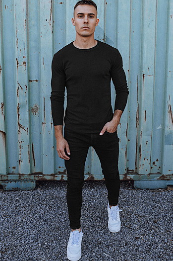 Moški klasični črni pulover Dstreet WX2226