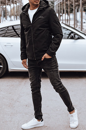 Moška prehodna jakna s kapuco črna Dstreet TX4915