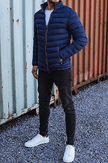 Moška prehodna prešita jakna mornarsko modra TX4934