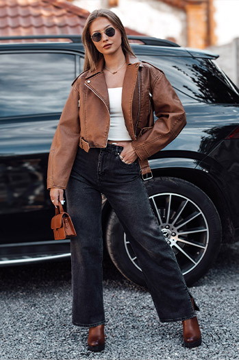 JEANDII ženske hlače iz džinsa s potegi črne Dstreet UY2209