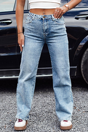 Ženske JEANFLOW vrečaste jeans hlače svetlo modra Dstreet UY2227