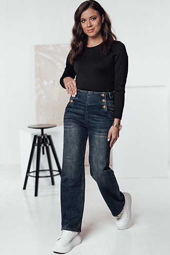 Ženske hlače VIVEZZI iz džinsa, modre Dstreet UY2228