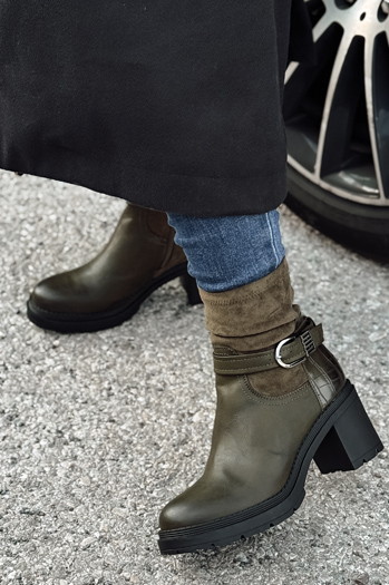 Ženski škornji s peto NOIRSTEP green Dstreet ZY0525