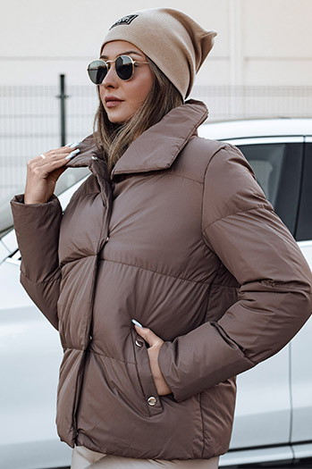 Ženska prešita zimska bunda LARO women's camel Dstreet TY4728