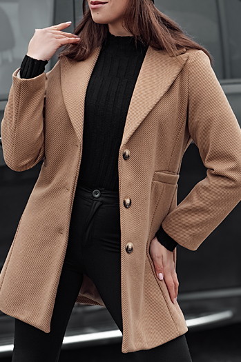 Ženski enonadstropni plašč BELVEONE camel Dstreet NY0734