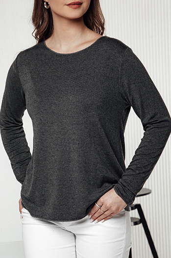 Ženska bluza ene velikosti LUCERIA z obeskom grafitna Dstreet RY2675