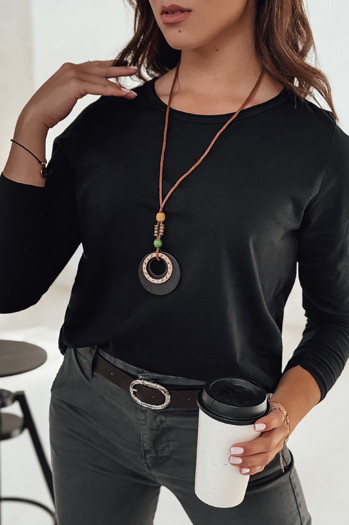 MINIMODA ženska bluza ene velikosti z obeskom črna Dstreet RY2678