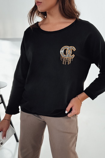 Ženska bluza prevelike velikosti ICONIQ black Dstreet RY2696