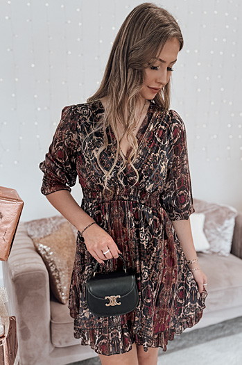 Ena velikost VELVETIA obleka bordo barve Dstreet EY2544