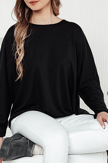 LOOSEFEMME ženska bluza oversize z obeskom s črno Dstreet RY2705