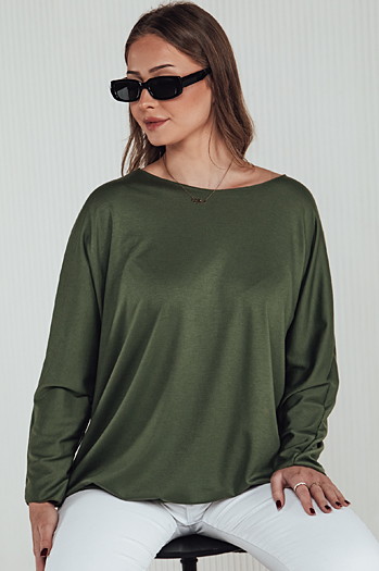 LOOSEFEMME ženska bluza oversize z obeskom zelena Dstreet RY2707