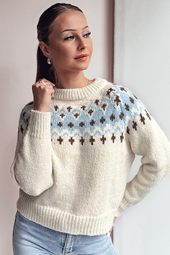 SKADOVA ženski pulover ene velikosti svetlo bež Dstreet MY2351