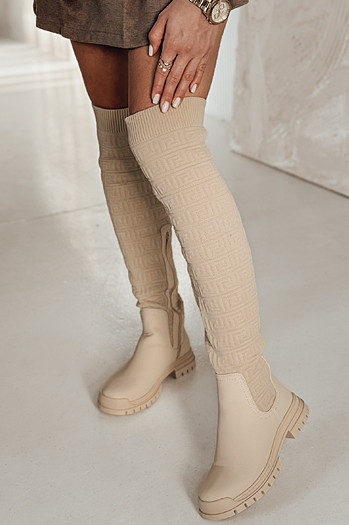 Ženski škornji ELEFIVE beige Dstreet ZY0579