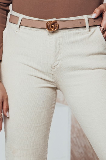 Ženske manšestrske hlače mom fit CORDFINE light beige Dstreet UY2301