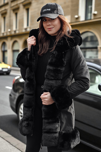 Ženska jakna s krznom FURRWINT black Dstreet TY4772