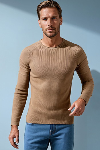 Moški bež pulover Dstreet WX2288