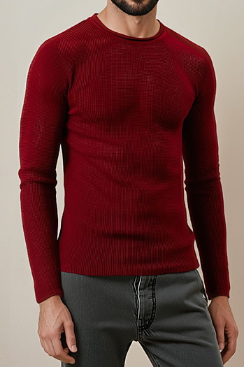 Moški pulover v bordo barvi WX2295