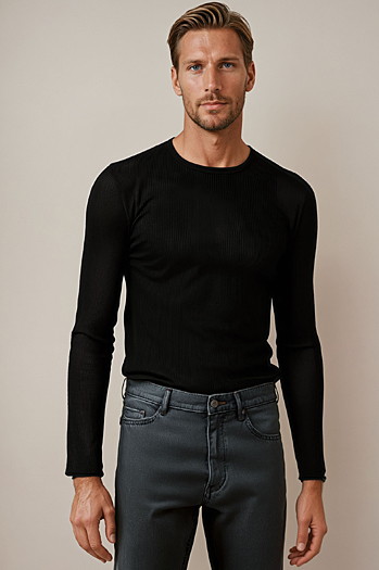Moški pulover črne barve WX2308