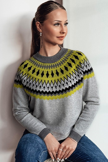 Ženski pulover RUBY GLOW siv Dstreet MY2376