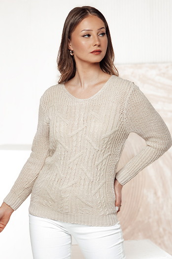 Ženski pulover LAVIRTA beige Dstreet MY2381