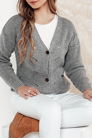 Ženski pulover KNITVIA svetlo siva Dstreet MY2401