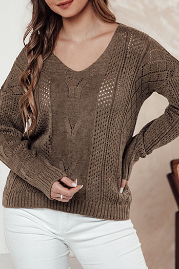 Ženski pulover LACEONIA beige Dstreet MY2404