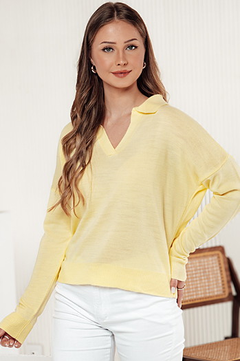 Ženski pulover VISTILLA lemon Dstreet MY2415
