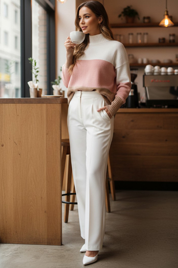 Ženski pulover STRIPELO roza Dstreet MY2417