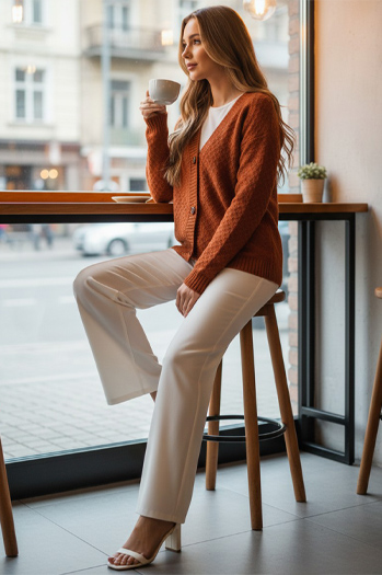 Ženski rdeči pulover CHICLINE Dstreet MY2418